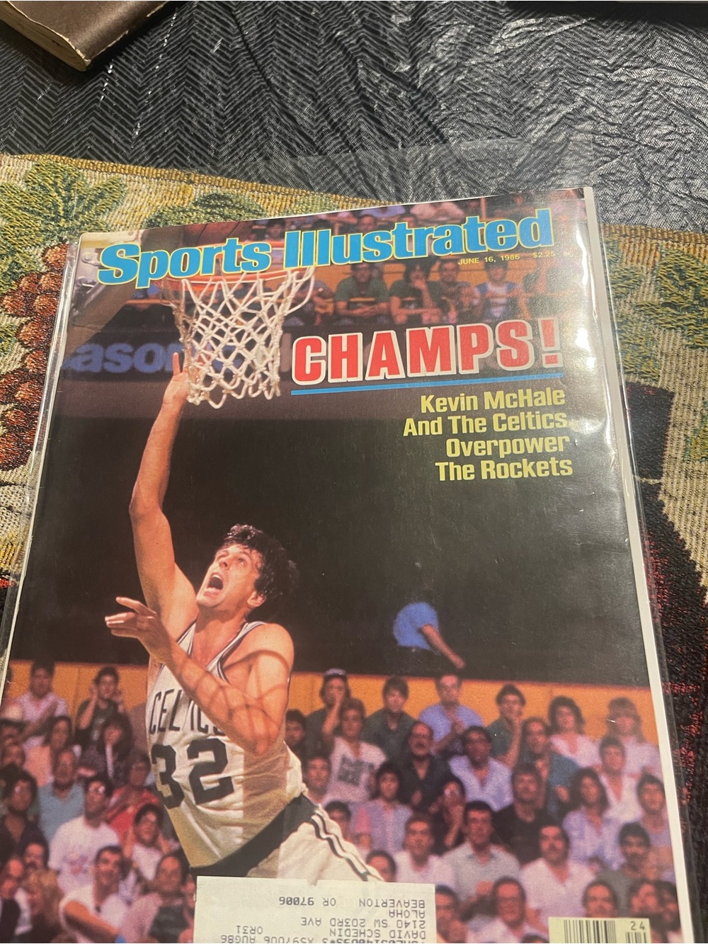Sports Illustrated "CHAMPS!" Kevin McHale Cover — Black, White, Red, Blue